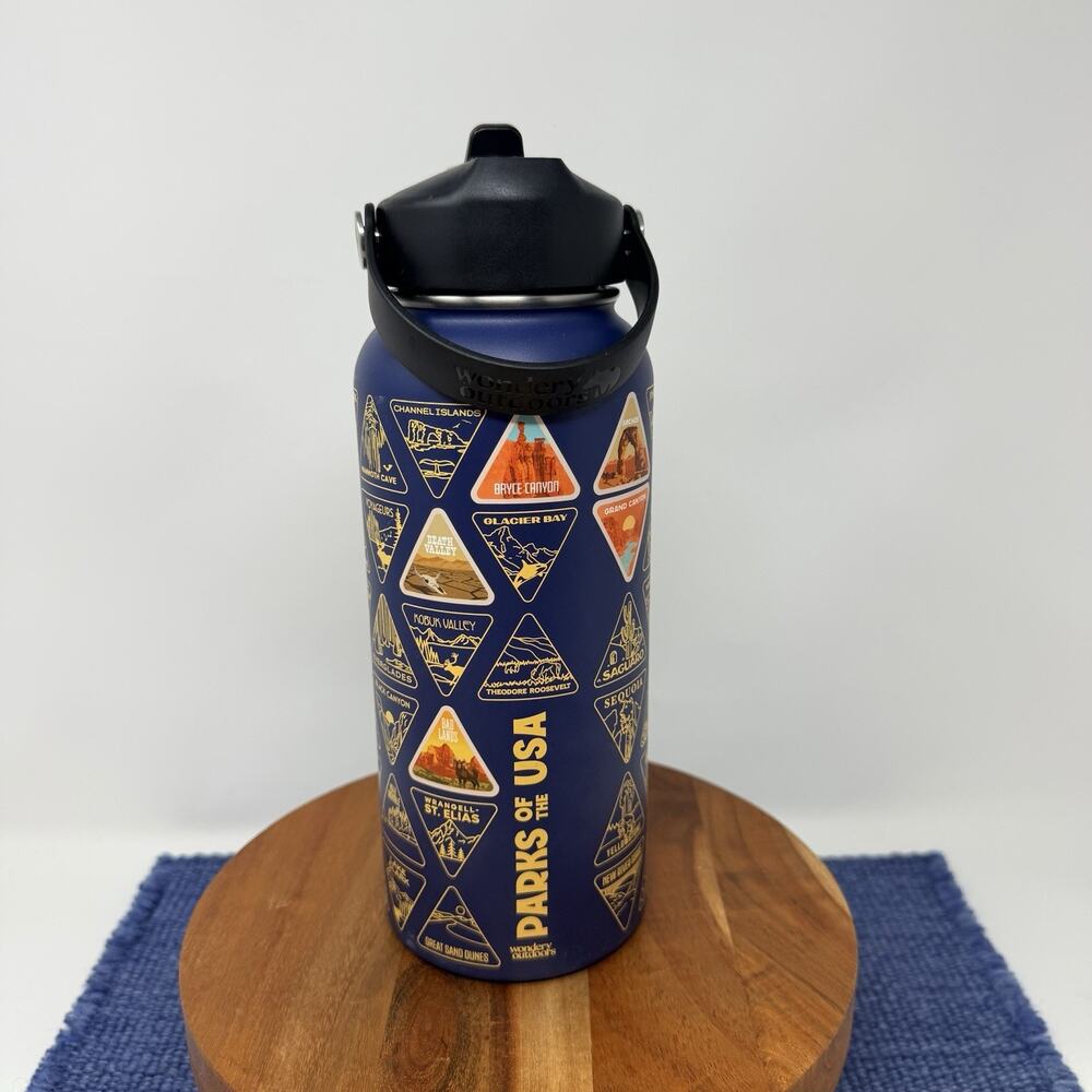Original Wondery Outdoors Parks of the USA Bucket List Water Bottle new in box